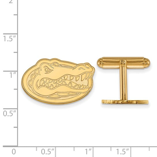 Sterling Silver Gold-plated LogoArt University of Florida Gator Cuff Links