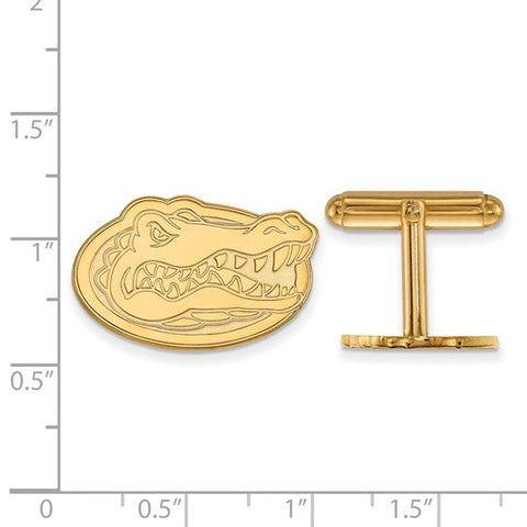 Sterling Silver Gold-plated LogoArt University of Florida Gator Cuff Links