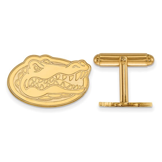 Sterling Silver Gold-plated LogoArt University of Florida Gator Cuff Links