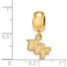 Load image into Gallery viewer, Sterling Silver Gold-plated LogoArt University of Central Florida U-C-F Extra Small Dangle Bead Charm