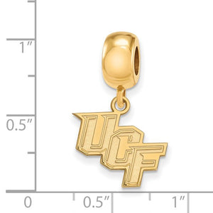 Sterling Silver Gold-plated LogoArt University of Central Florida U-C-F Small Dangle Bead Charm