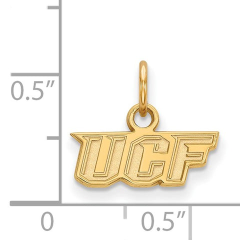 10k Gold LogoArt University of Central Florida U-C-F Extra Small Pendant