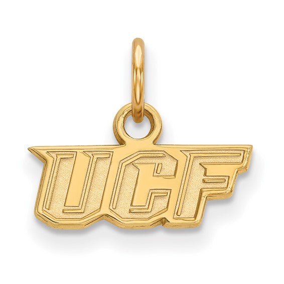 Sterling Silver Gold-plated LogoArt University of Central Florida U-C-F Extra Small Pendant