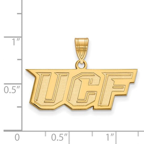 14k Gold LogoArt University of Central Florida U-C-F Medium Pendant