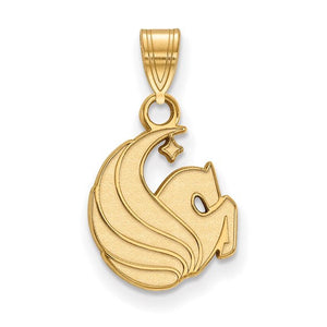 Sterling Silver Gold-plated LogoArt University of Central Florida Pegasus Small Pendant