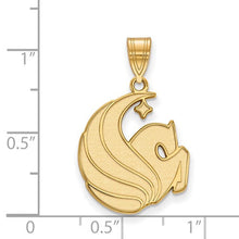 Load image into Gallery viewer, Sterling Silver Gold-plated LogoArt University of Central Florida Pegasus Large Pendant