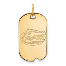 Load image into Gallery viewer, 14k Gold LogoArt University of Florida Gator Small Dog Tag Pendant