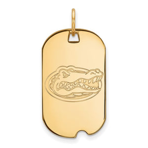 14k Gold LogoArt University of Florida Gator Small Dog Tag Pendant