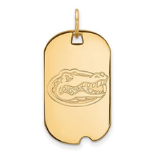 Load image into Gallery viewer, Sterling Silver Gold-plated LogoArt University of Florida Gator Large Dog Tag Pendant