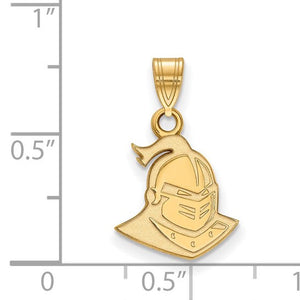 Sterling Silver Gold-plated LogoArt University of Central Florida Knight Small Pendant