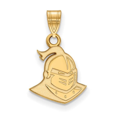 Sterling Silver Gold-plated LogoArt University of Central Florida Knight Small Pendant