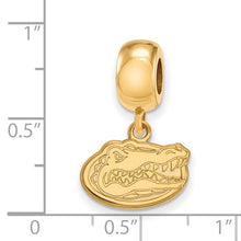 Load image into Gallery viewer, Sterling Silver Gold-plated LogoArt University of Florida Gator Extra Small Dangle Bead Charm