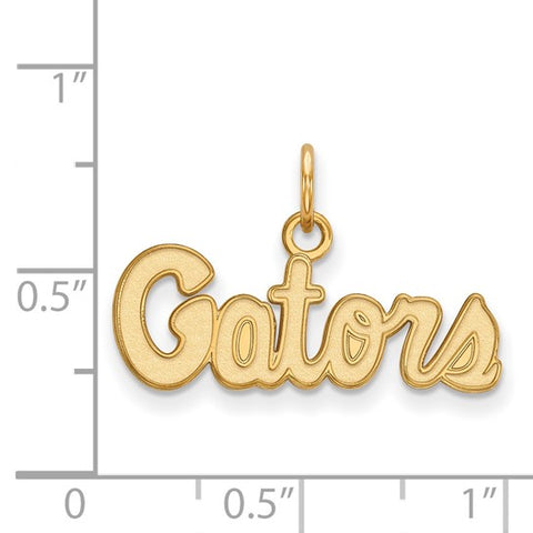 Sterling Silver Gold-plated LogoArt University of Florida Gators Script Extra Small Pendant