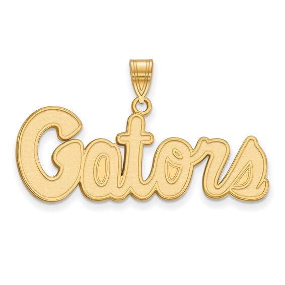 10k Gold LogoArt University of Florida Gators Script Medium Pendant