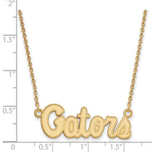 Load image into Gallery viewer, 14k Gold LogoArt University of Florida Gators Script Small Pendant 18 inch Necklace