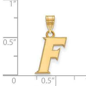 Sterling Silver Gold-plated LogoArt University of Florida Letter F Small Pendant