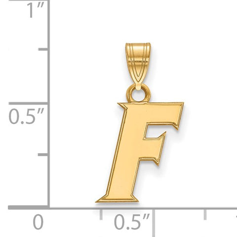 Sterling Silver Gold-plated LogoArt University of Florida Letter F Small Pendant