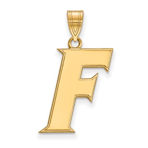 14k  Yellow Gold LogoArt University of Florida Gator Letter F Large Pendant