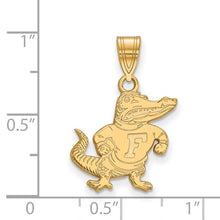 Load image into Gallery viewer, Sterling Silver Gold-plated LogoArt University of Florida Gator Medium Pendant