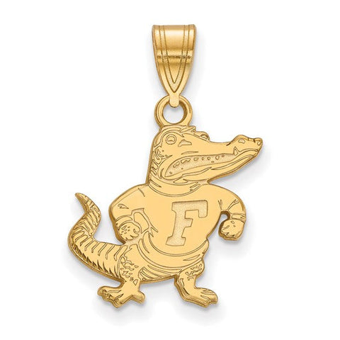Sterling Silver Gold-plated LogoArt University of Florida Gator Small Pendant