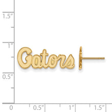 Load image into Gallery viewer, 14k Yellow Gold LogoArt University of Florida Gators Script Extra Small Post Earrings