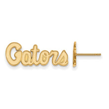 Load image into Gallery viewer, 14k Yellow Gold LogoArt University of Florida Gators Script Extra Small Post Earrings