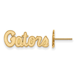 Sterling Silver Gold-plated LogoArt University of Florida Gators Script Extra Small Post Earrings