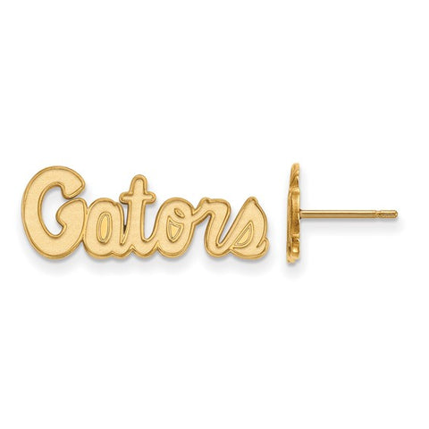 Sterling Silver Gold-plated LogoArt University of Florida Gators Script Extra Small Post Earrings