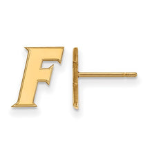 Load image into Gallery viewer, 14k Yellow Gold LogoArt University of Florida Letter F Small Post Earrings