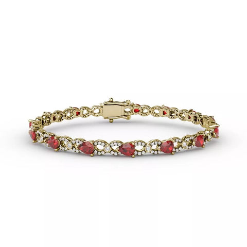 Fana Ruby and Diamond Pear Shape Bracelet