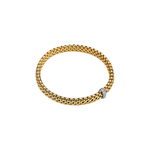 Fope VENDOME Yellow Gold Diamond Bracelet (0.10 CTW) -Size Medium