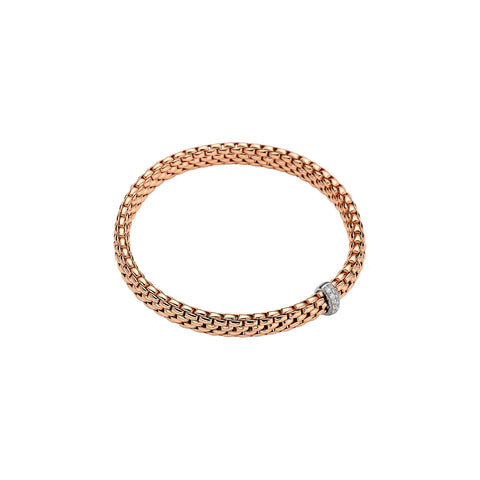 Fope VENDOME Rose Gold Diamond Bracelet (0.10 CTW) -Size Medium