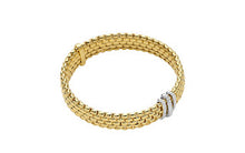 Load image into Gallery viewer, Fope Panorama Flex&#39;it 18K Yellow Gold Wide Bracelet with Diamond (0.23 CTW)