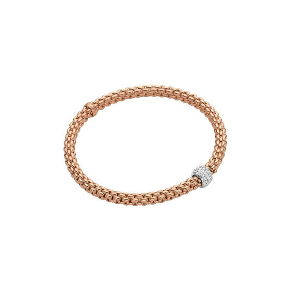 Fope Flex'it Rondel Pave Bracelet -Size Medium