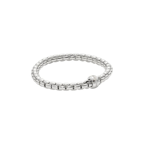 FOPE EKA 18K White Gold Flex'it Bracelet 0.18 CTW -Size Medium