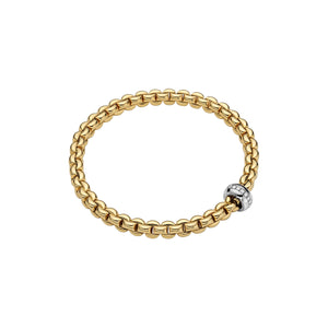 Fope Flex'it 18K Gold Diamond Bracelet (0.15CTW) Size Medium