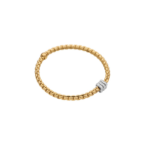 Fope EKA 18K Gold Bracelet with Pave Diamond Accents (0.33CTW)