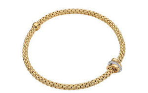 Fope PRIMA 18K Gold & Diamond Rondel Bracelet (0.10CTW)