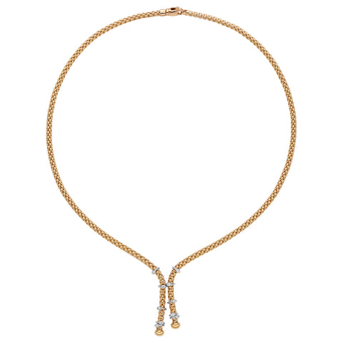 Fope PRIMA 18K Gold Diamond Lariat Necklace (0.14 CTW)