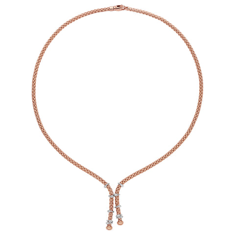 Fope PRIMA 18K Gold Diamond Lariat Necklace (0.14 CTW)