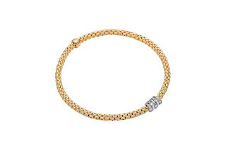 Fope PRIMA 18K Gold & Diamond Rondels Bracelet (0.07CTW)