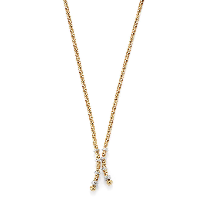 Fope PRIMA 18K Gold Diamond Lariat Necklace (0.14 TCW)