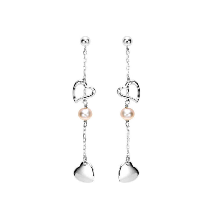 Silver Pearl Dangle Fashion Earrings