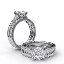 Load image into Gallery viewer, FANA Classic Diamond Engagement Ring with Detailed Milgrain Band