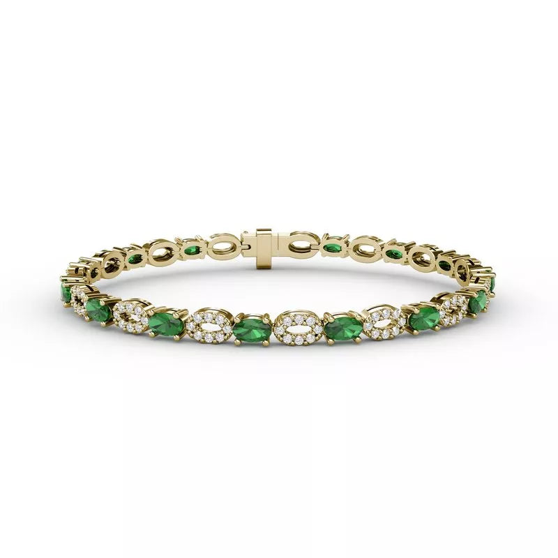 Fana White Diamond Emerald Bracelet B1164E