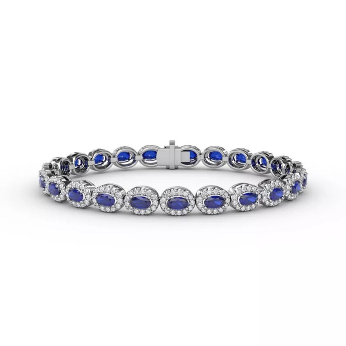 FANA 10.34 GTW Striking Oval Sapphire and Diamond Bracelet