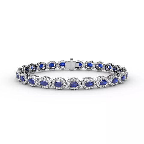 FANA 10.34 GTW Striking Oval Sapphire and Diamond Bracelet