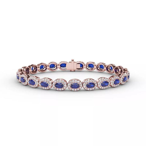 FANA 10.34 GTW Striking Oval Sapphire and Diamond Bracelet