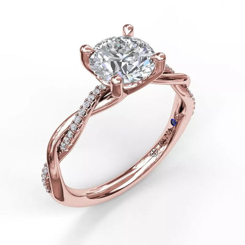 FANA Gold And Diamond Twist Engagement Ring Setting