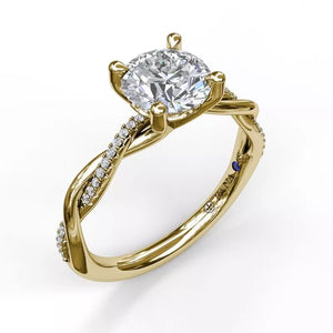 FANA Gold And Diamond Twist Engagement Ring
